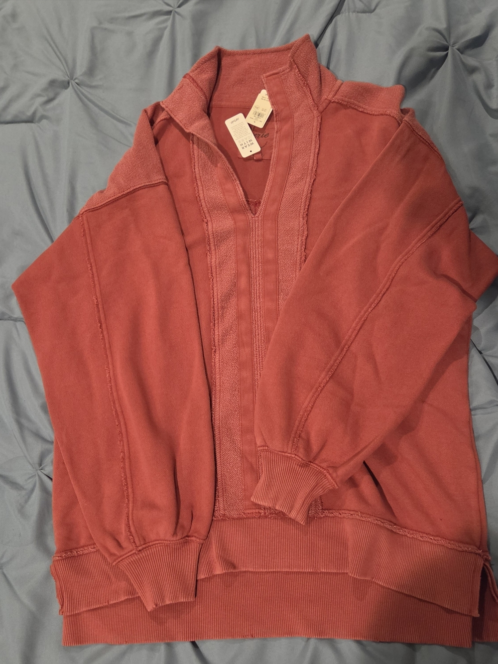 Aerie Rusty/red Pullover V-Neck Sweater